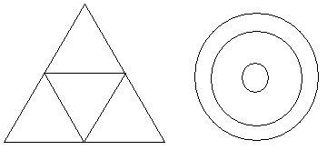 Iterations of triangles and concentric circles